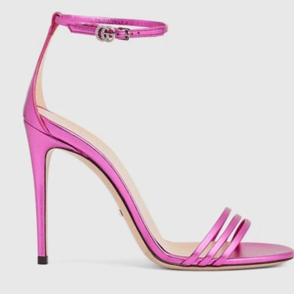 Authentic Gucci Ankle strap heel sandals size 38.5 - Picture 3 of 13